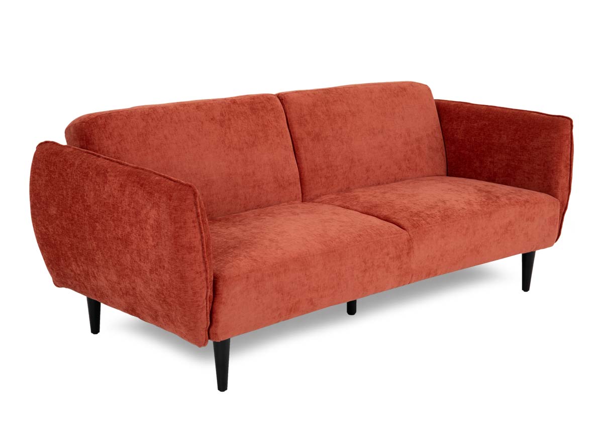 Building Materials 3 Seater Orange Fabric Sofa Bed Brosnan